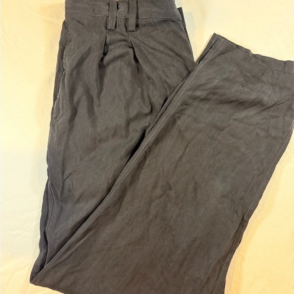 Tommy Bahama Pants Mens 34x32 Black Silk Cotton‎ Pleated Dress Slacks Luxury